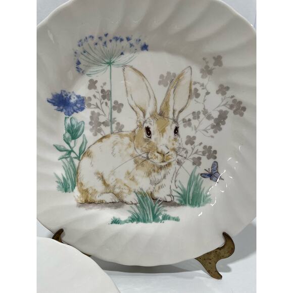 Royal Wessex Set of 6 Bunny Rabbit in Meadow 10" Plates Easter Spring - Picture 2 of 7